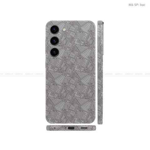 Dán Skin Samsung Galaxy S24 Series Vân Nổi PATTERN AZ Bạc | UVPT06