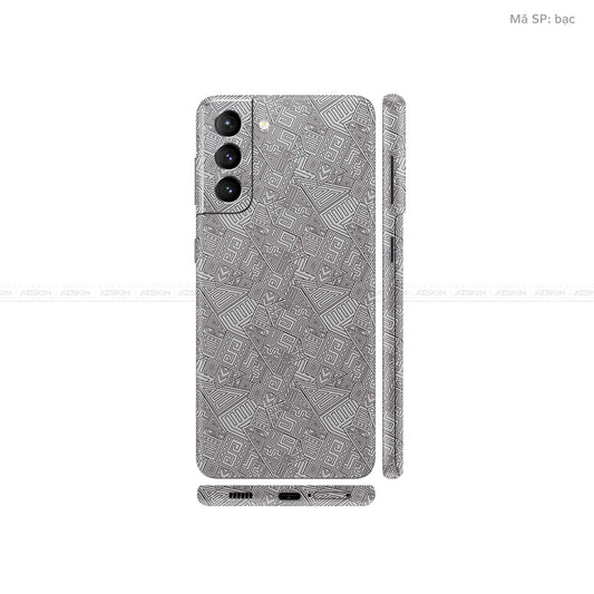 Dán Skin Galaxy S21 Series Vân Pattern AZ Bạc | UVPT06
