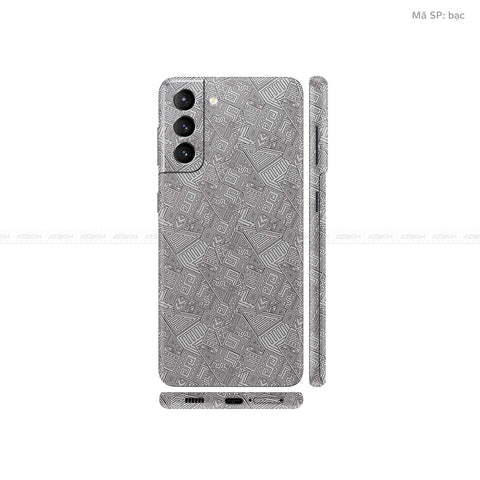 Dán Skin Galaxy S21 Series Vân Pattern AZ Bạc | UVPT06