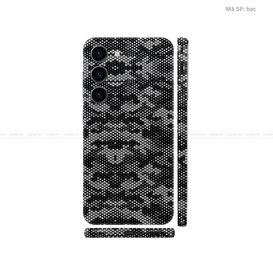 Dán Skin Samsung Galaxy S24 Series Vân Nổi Mamba Bạc | UVPT05