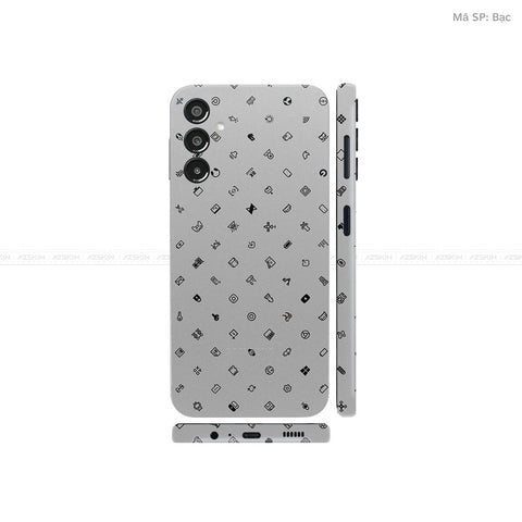 Dán Skin Galaxy A Series Vân ICON Bạc | UVPT04