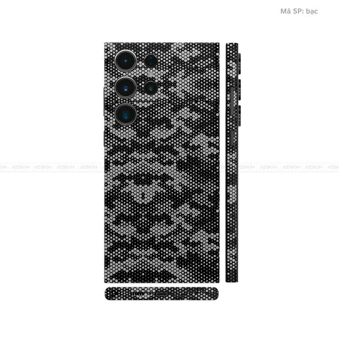 Dán Skin Galaxy S23 Series Vân Nổi Mamba Bạc | UVPT04