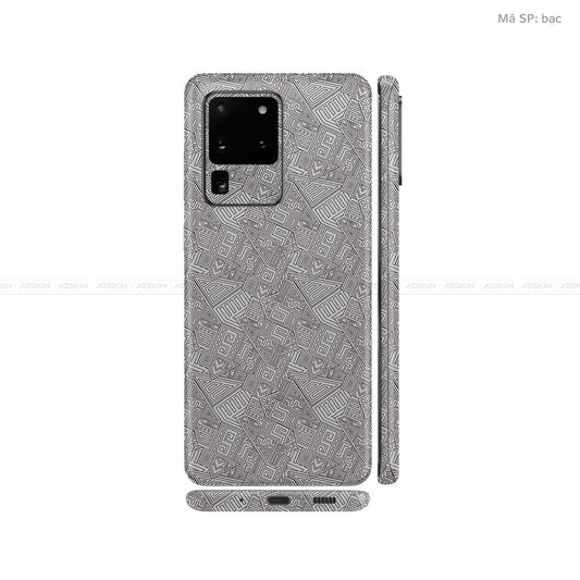 Dán Skin Galaxy S20 Series Vân Pattern AZ Bạc | UVPT06