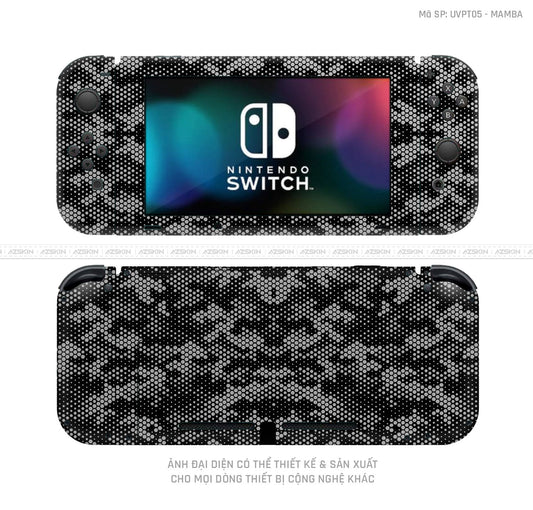 Dán Skin Máy Chơi Game Nintendo Switch Vân Mamba Bạc | UVPT05