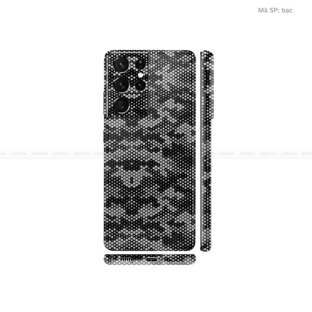 Dán Skin Galaxy S21 Series Vân Mamba Bạc | UVPT05