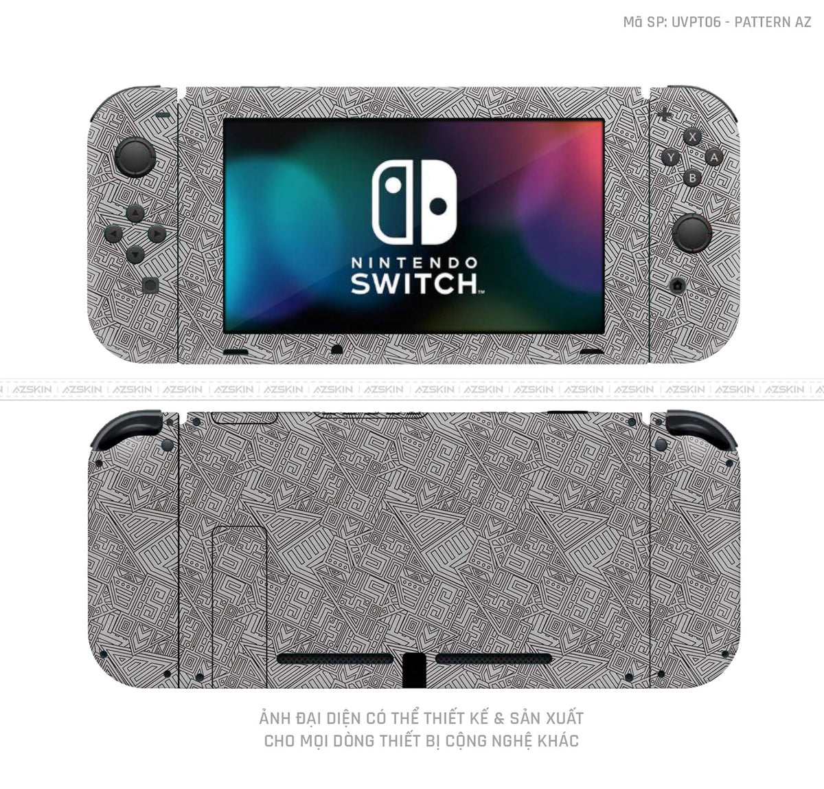 Dán Skin Máy Chơi Game Nintendo Switch Pattern AZ | UVPT06