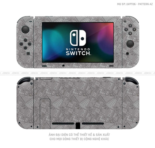 Dán Skin Máy Chơi Game Nintendo Switch Pattern AZ | UVPT06