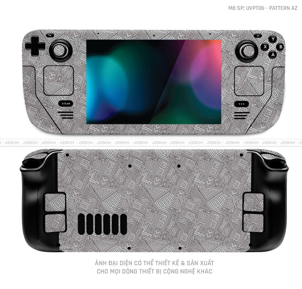 Dán Skin Máy Chơi Game Steam Deck Vân Pattern AZ | UVPT06