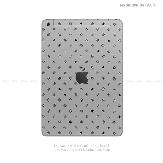 Dán Skin IPad Gen Series Vân ICON Bạc | UVPT04