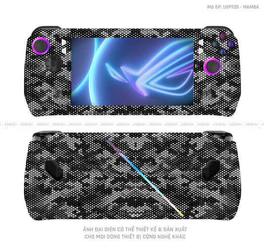 Dán Skin Máy Chơi Game Asus ROG Vân Mamba Bạc | UVPT05