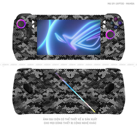 Dán Skin Máy Chơi Game Asus ROG Vân Mamba Bạc | UVPT05