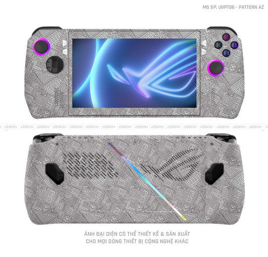 Dán Skin Máy Chơi Game Asus ROG Vân Pattern AZ Bạc | UVPT06