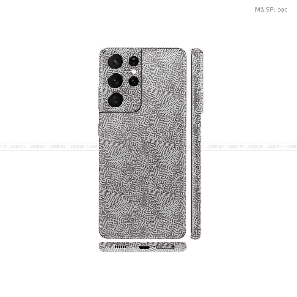 Dán Skin Galaxy S21 Series Vân Pattern AZ Bạc | UVPT06
