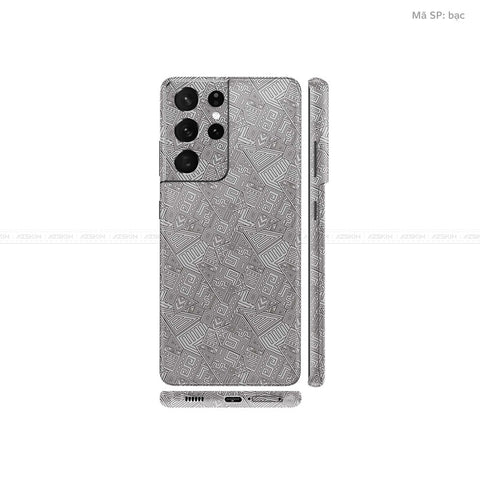 Dán Skin Galaxy S21 Series Vân Pattern AZ Bạc | UVPT06
