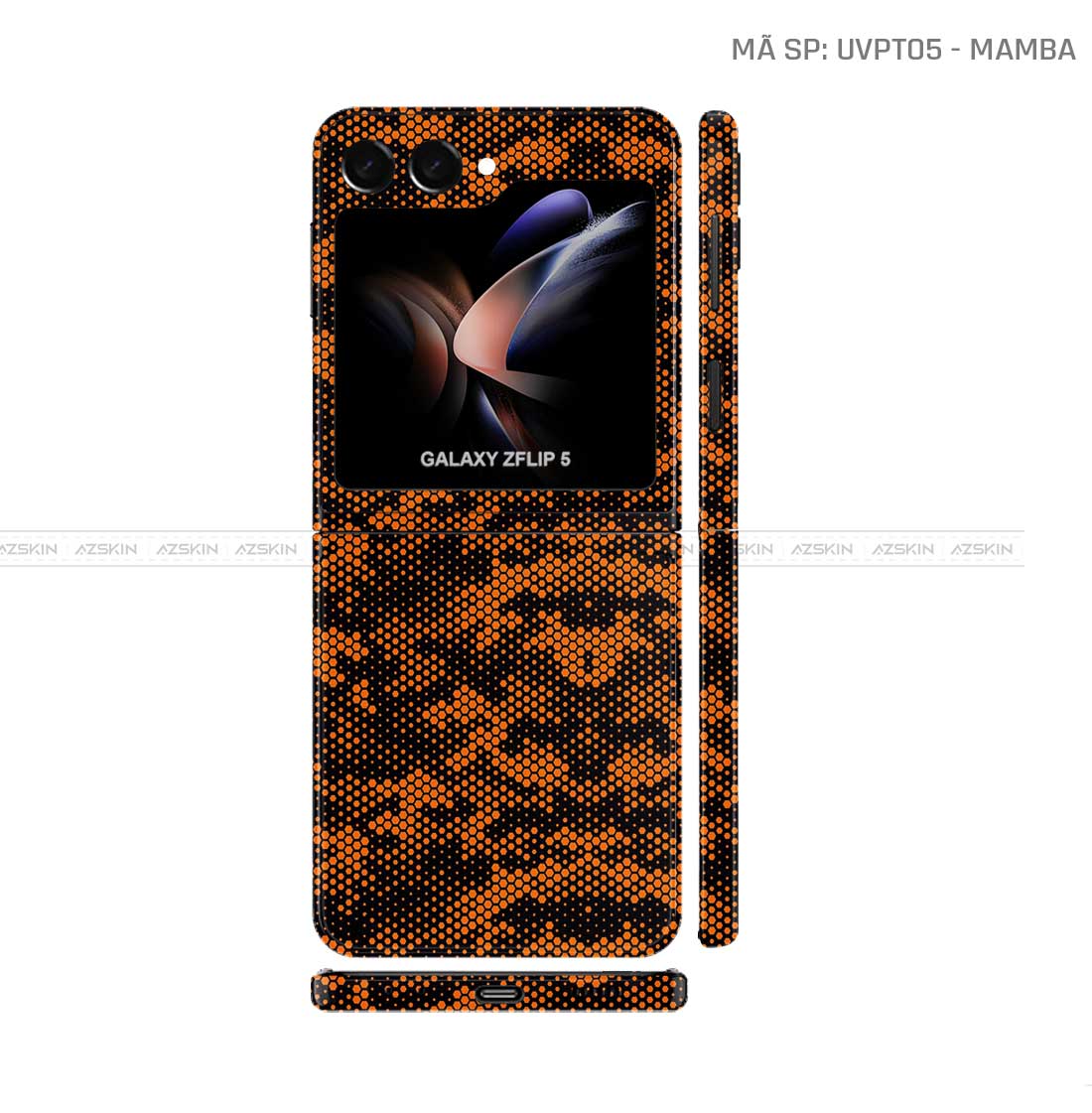 Dán Skin Galaxy Z Flip 6 Vân Nổi Mamba Cam | UVPT05