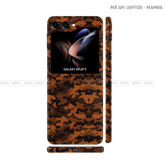 Dán Skin Galaxy Z Flip 7 Vân Nổi Mamba Cam | UVPT05