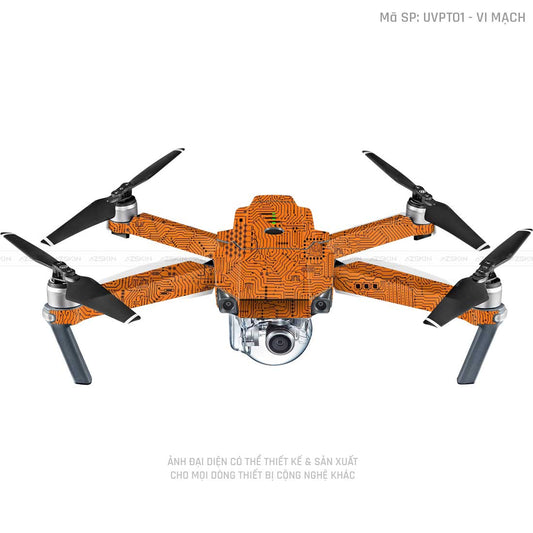 Dán Skin Flycam Vân Nổi Vi Mạch Cam | UVPT01