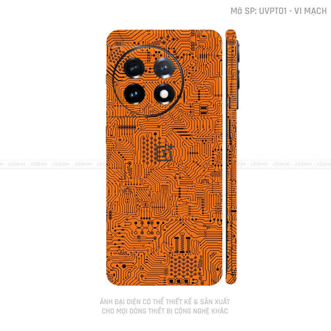 Dán Skin Oneplus Ace Series Vân Vi Mạch Cam | UVPT01