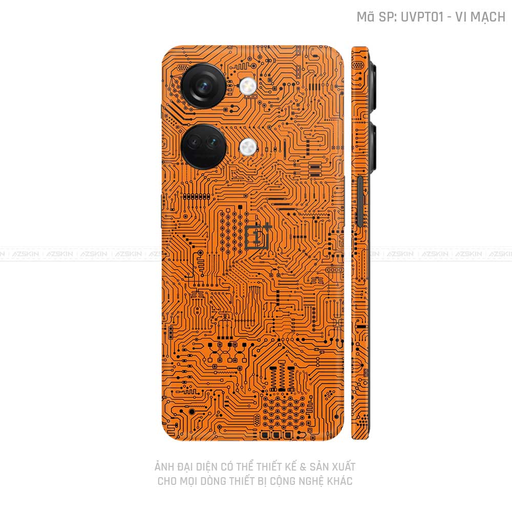 Dán Skin Oneplus Nord Series Vân Vi Mạch Cam | UVPT01