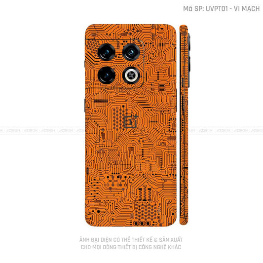 Dán Skin Oneplus 10 Series Vân Vi Mạch Cam | UVPT01