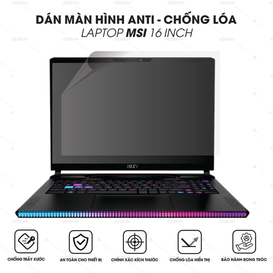 Miếng Dán Màn Hình Laptop MSI 16 Inch