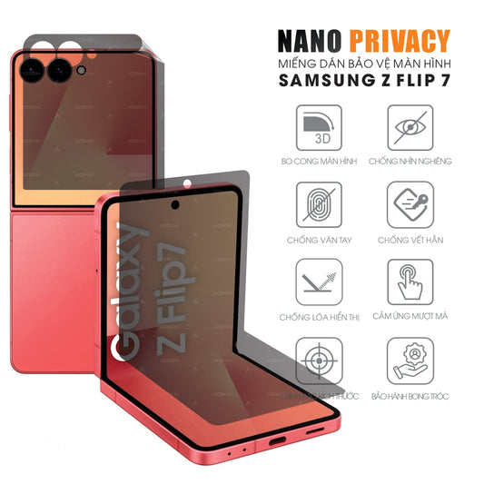 Miếng Dán Màn Hình Chống Nhìn Trộm Samsung Galaxy Z Flip 7