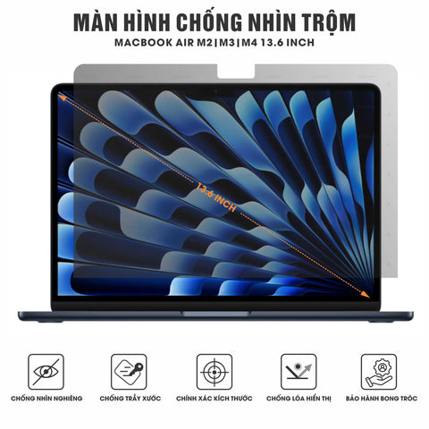 Miếng Dán Chống Nhìn Trộm Macbook Air M2 | M3 | M4 13.6 inch