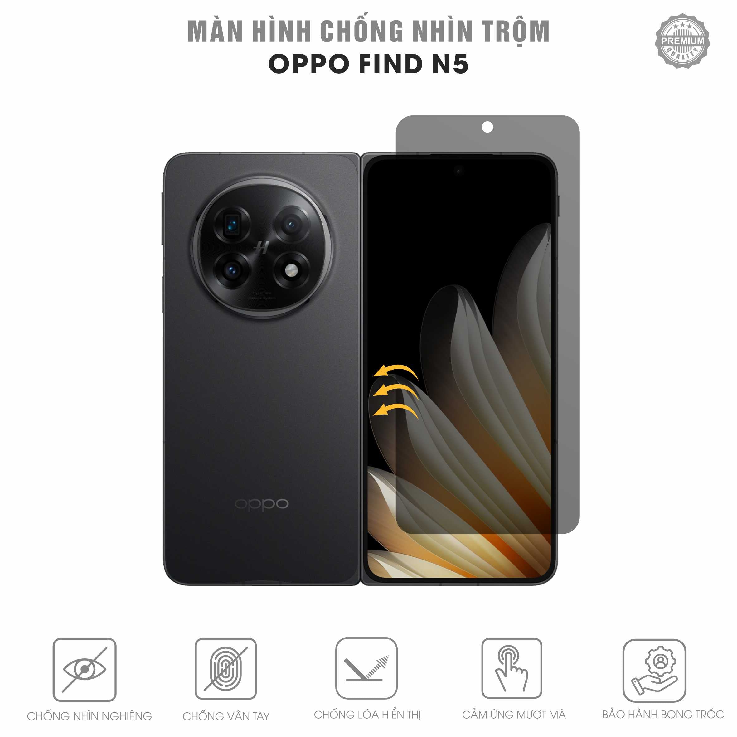 Miếng Dán Chống Nhìn Trộm Oppo Find N5 Full Màn Hình Ngoài