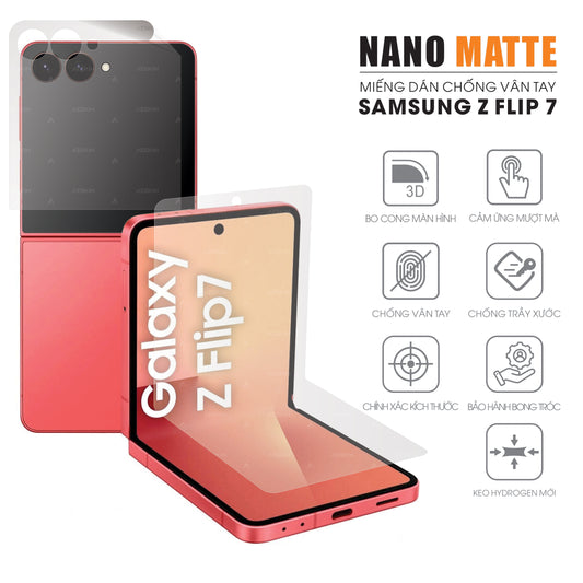 Miếng Dán Màn Hình Chống Vân Tay Samsung Galaxy Z Flip 7