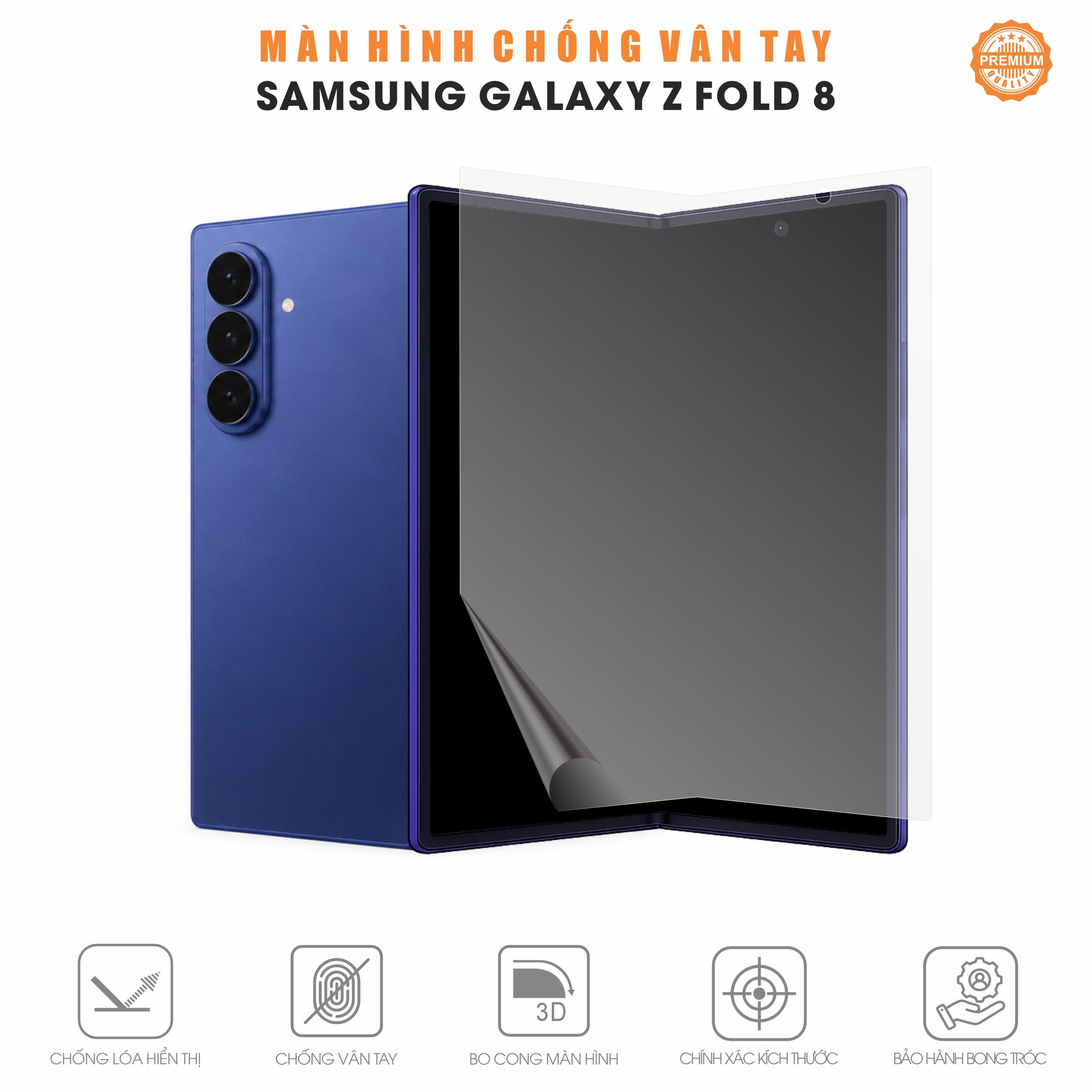 Miếng Dán Chống Vân Tay Samsung Galaxy Z Fold 8 Full Màn Hình Gập
