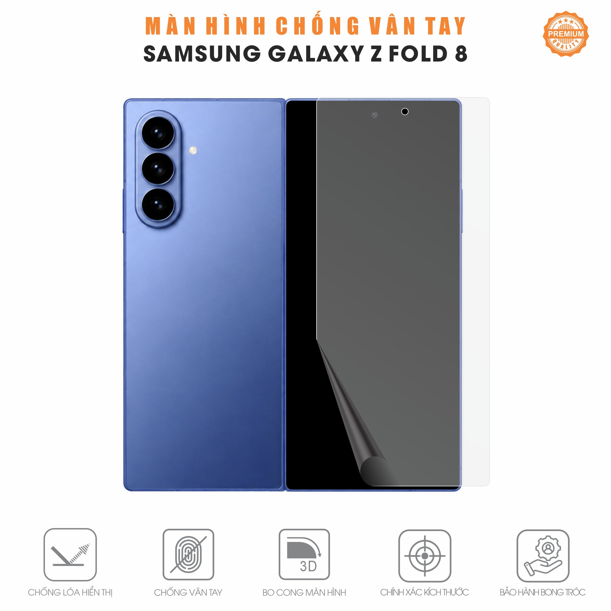 Miếng Dán Chống Vân Tay Samsung Galaxy Z Fold 8 Full Màn Hình Ngoài