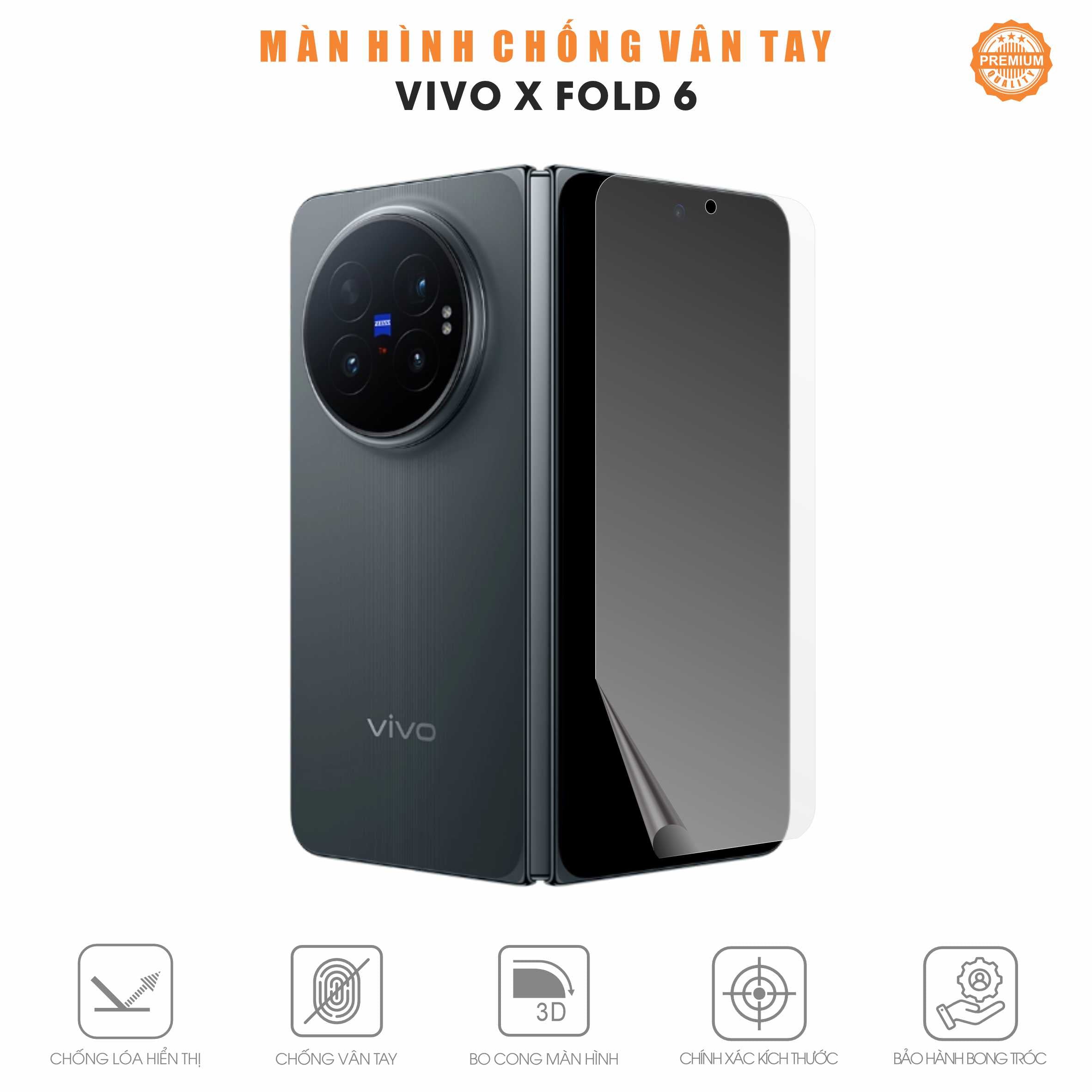 Miếng Dán Màn Hình Ngoài Chống Vân Tay Chống Chói Vivo X Fold 6