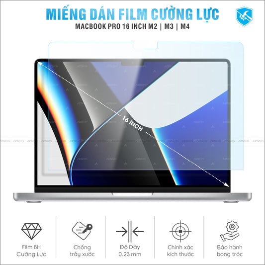 Miếng Dán Film Cường Lực Macbook Pro M2 | M3 | M4 16 INCH