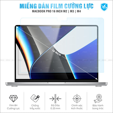 Miếng Dán Film Cường Lực Macbook Pro M2 | M3 | M4 16 INCH