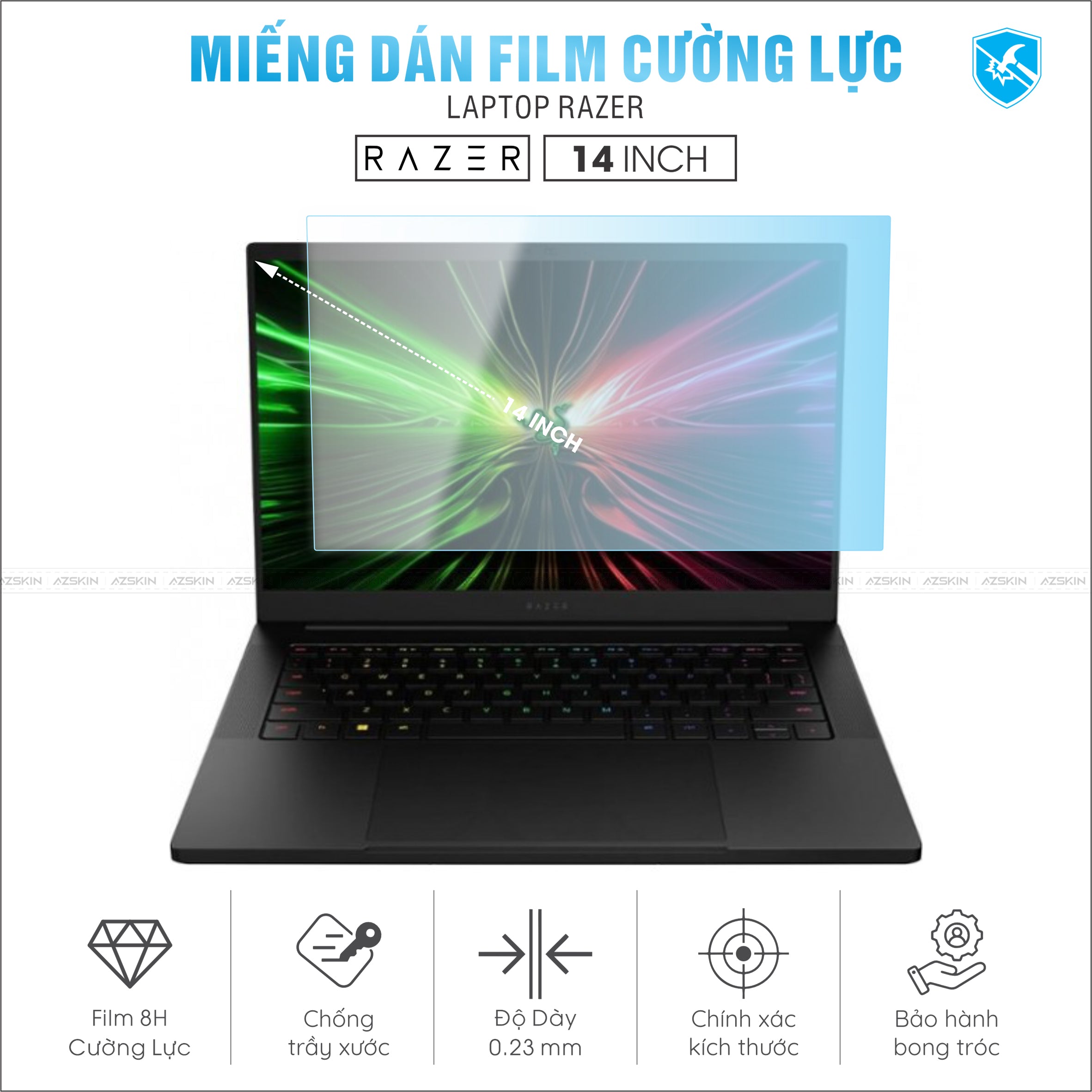 Miếng Dán Film Cường Lực Laptop Razer 14 inch