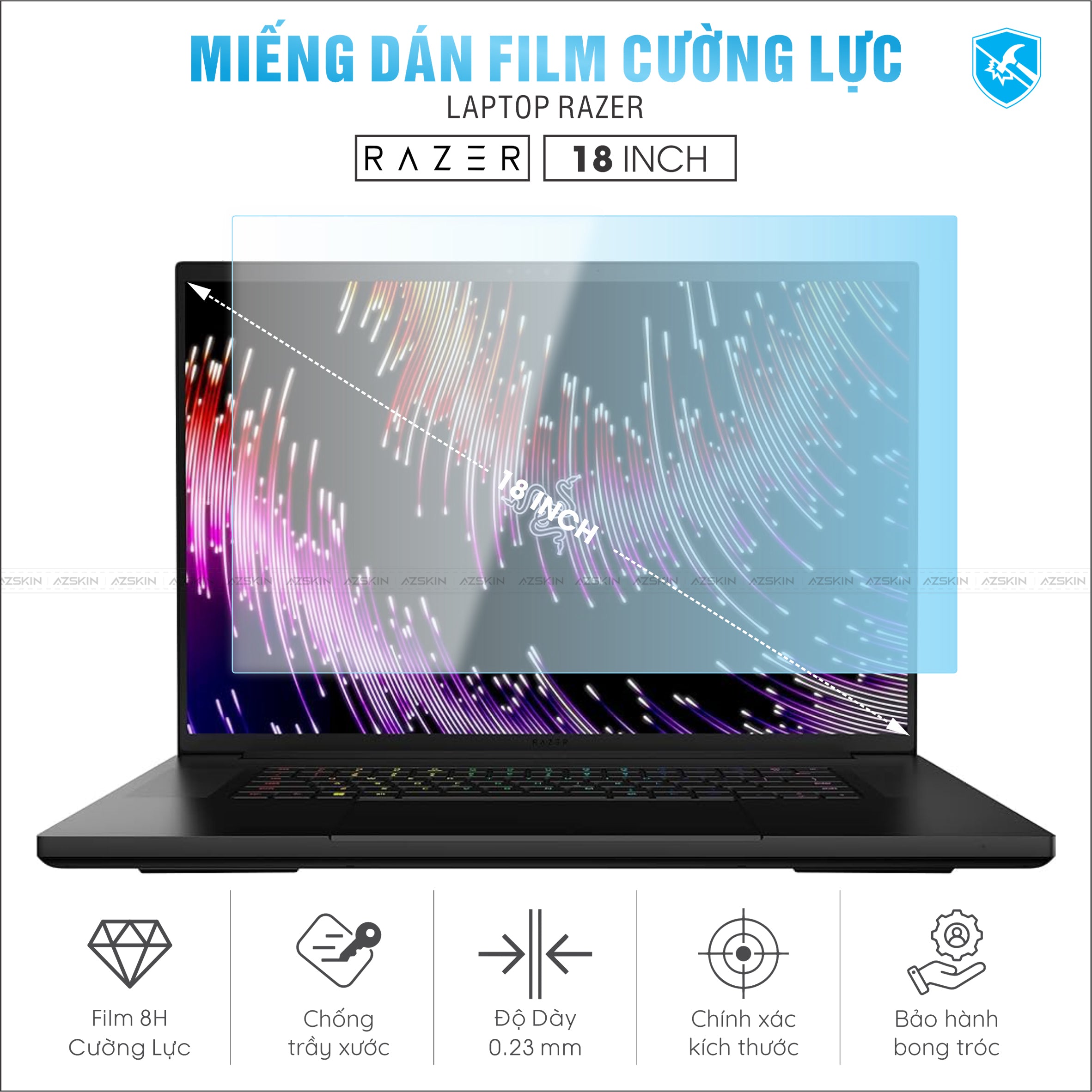 Miếng Dán Film Cường Lực Laptop Razer 18 inch