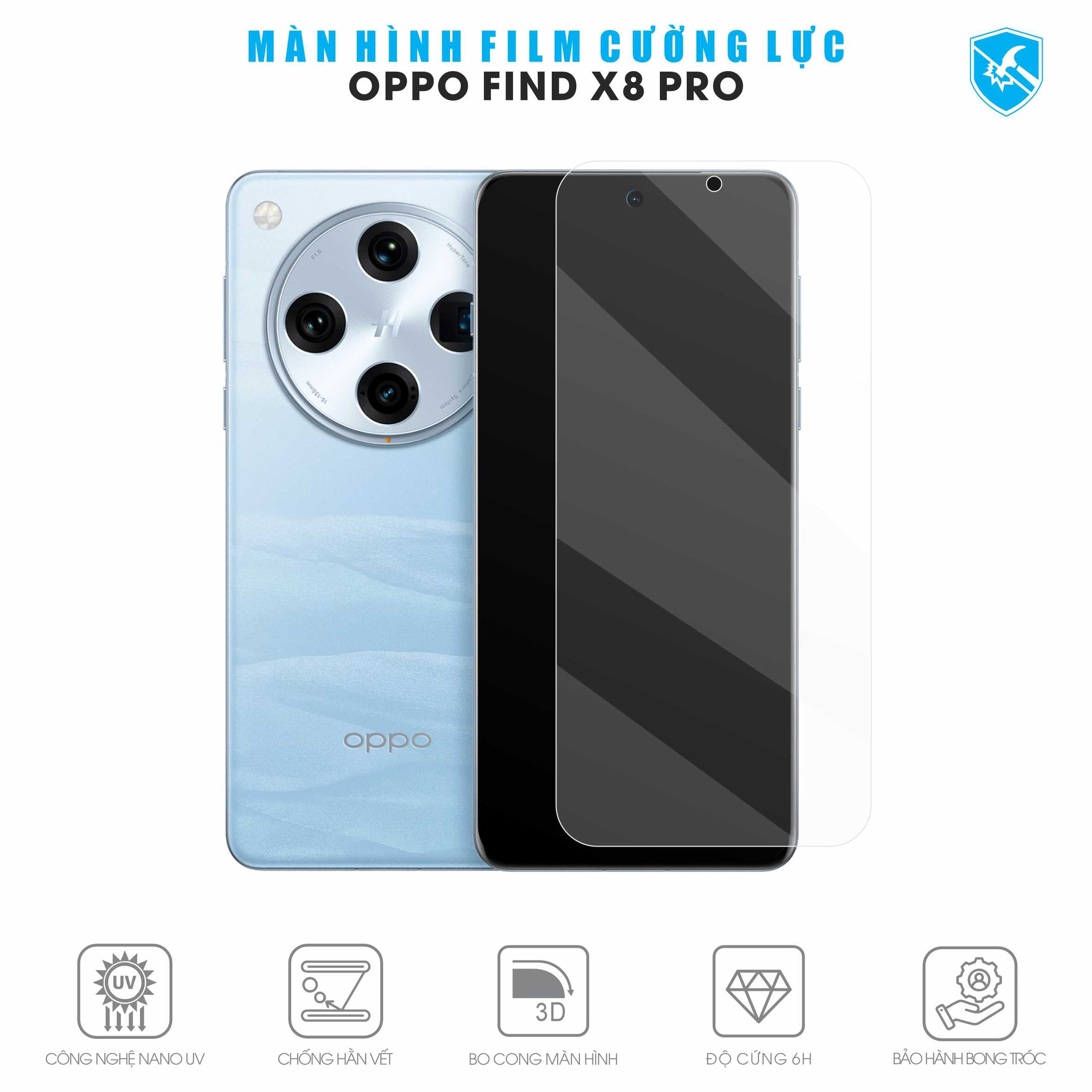 Dán Film Cường Lực Oppo Find X8 Pro Full Màn Hình