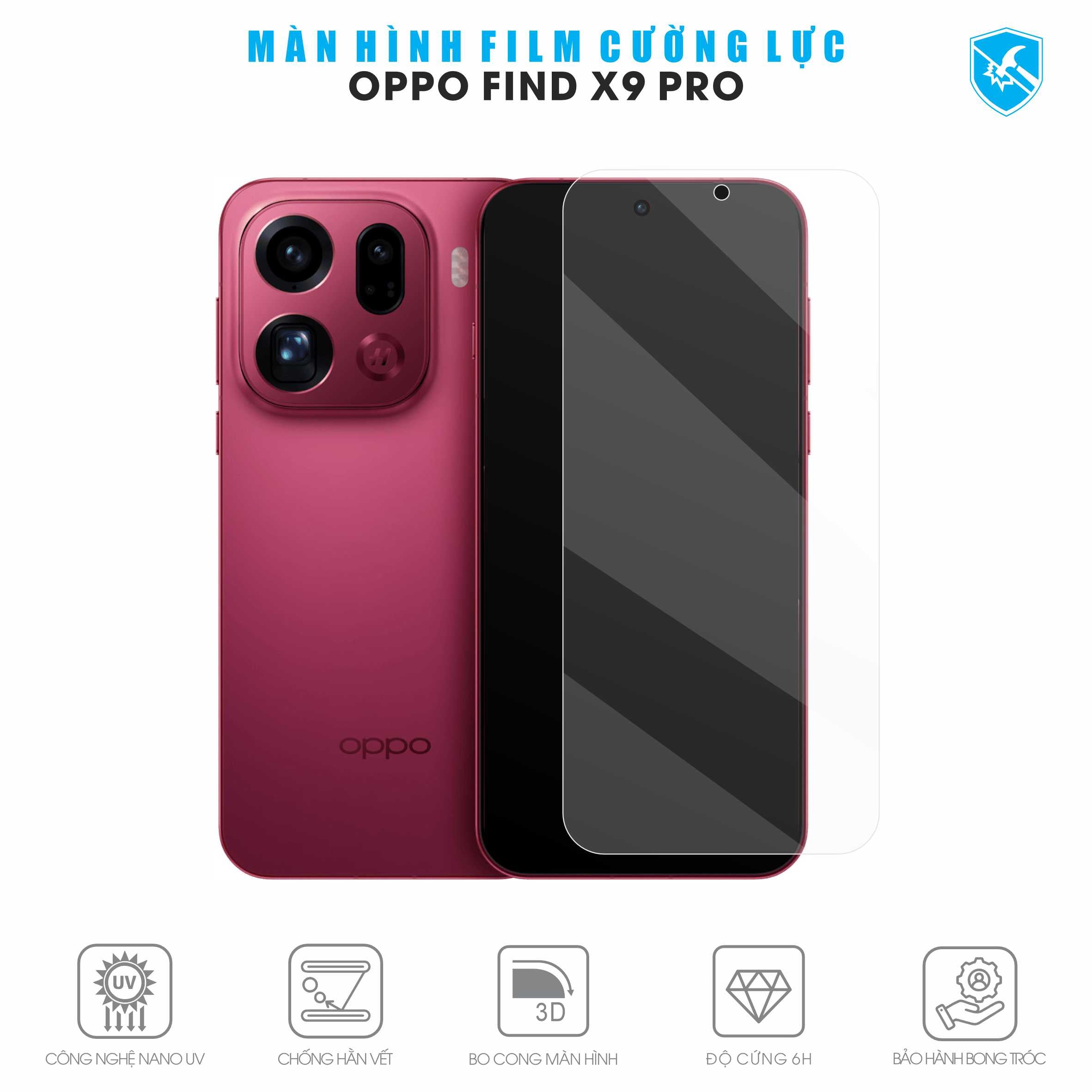 Dán Film Cường Lực Oppo Find X9 Pro Full Màn Hình