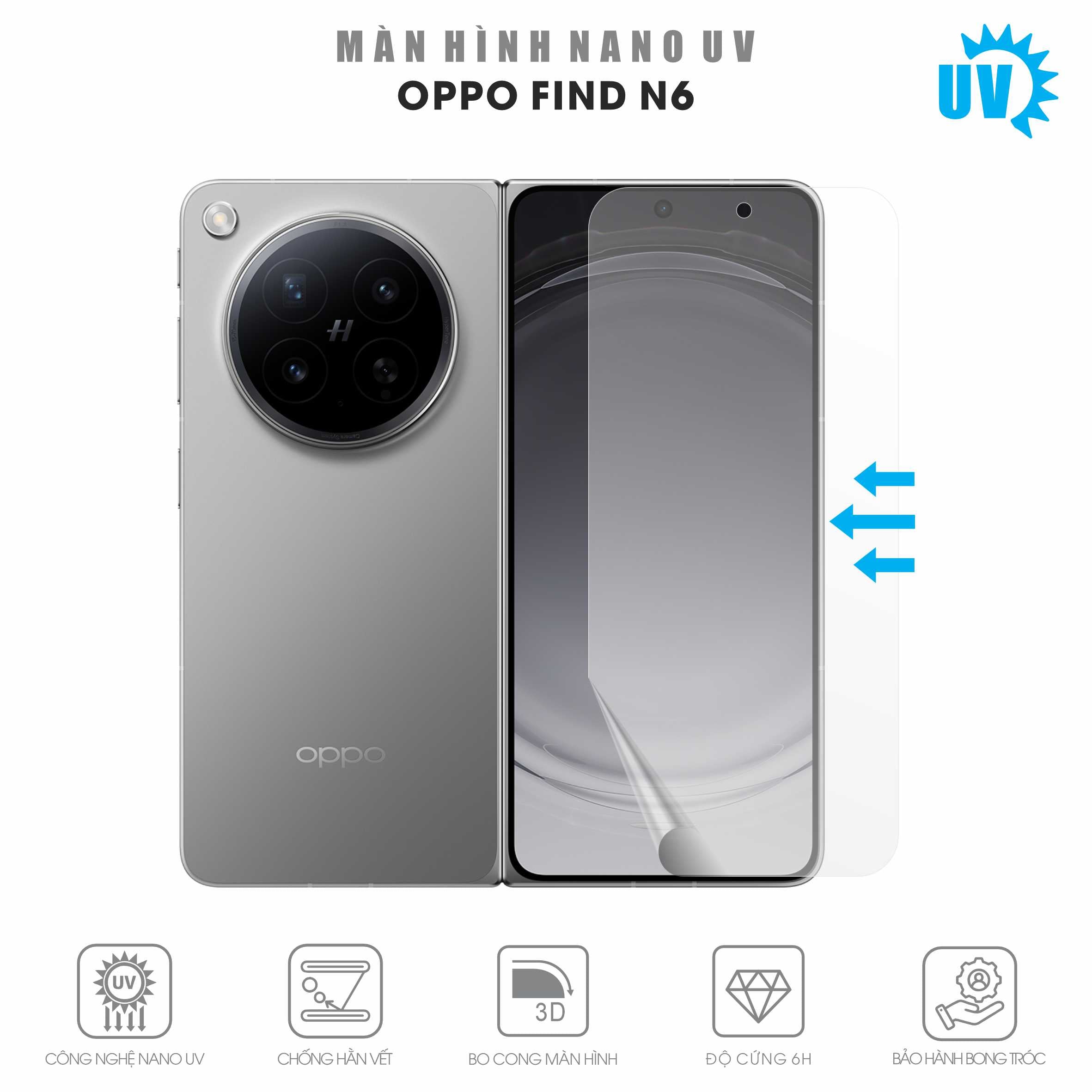 Dán Film Cường Lực Oppo Find N6 Full Màn Hình Ngoài