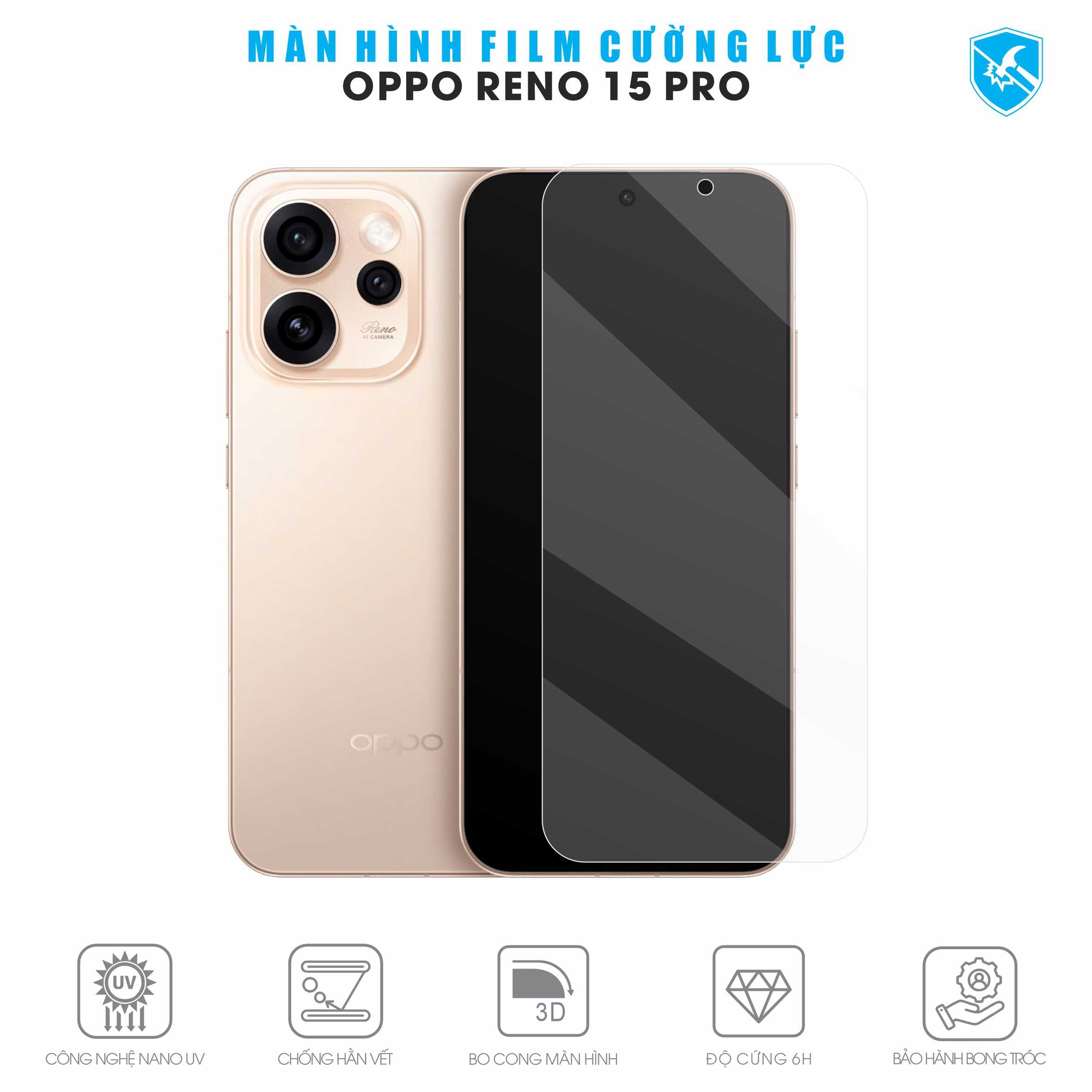 Dán Film Cường Lực Oppo Reno15 Pro 5G Full Màn Hình