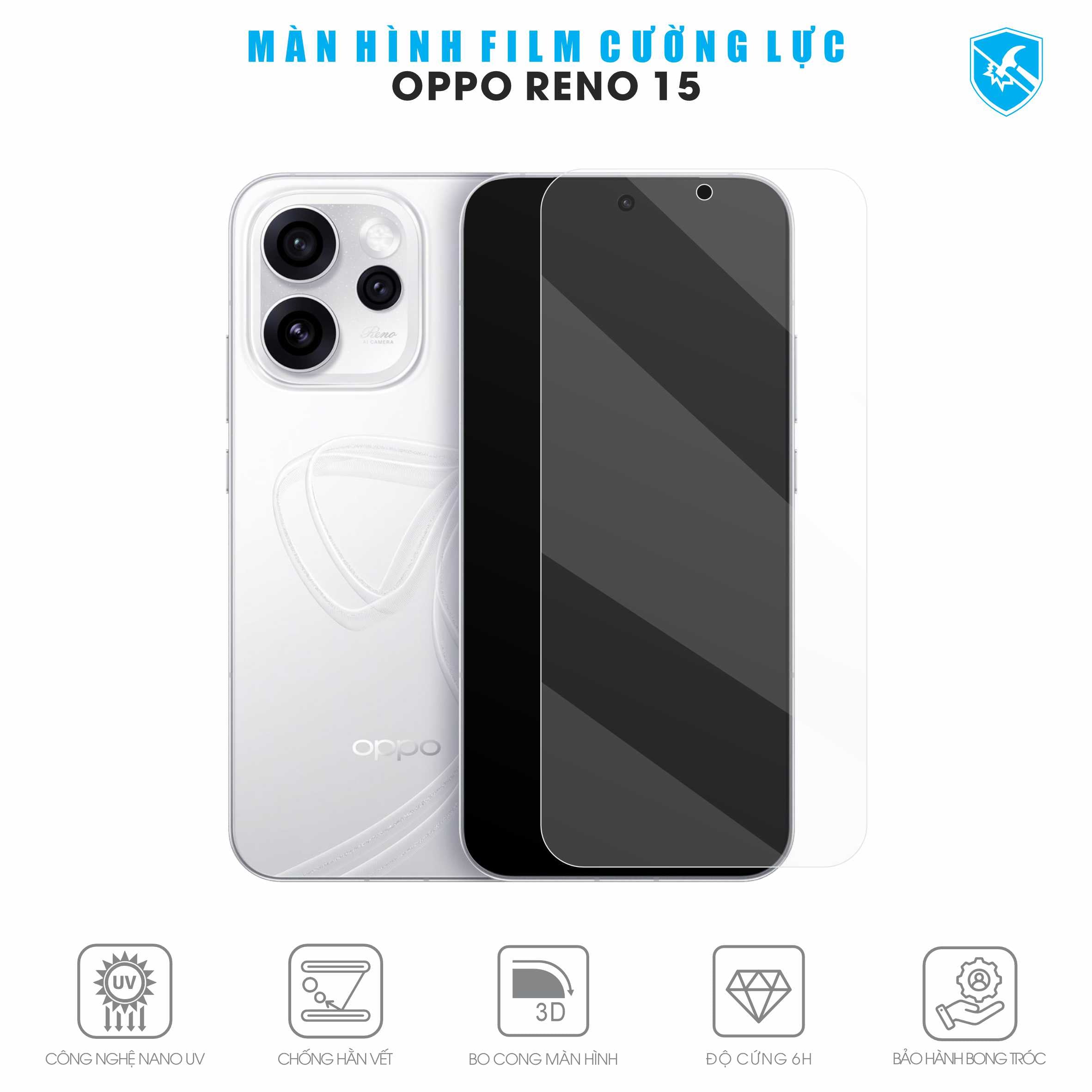Dán Film Cường Lực Oppo Reno15 5G Full Màn Hình