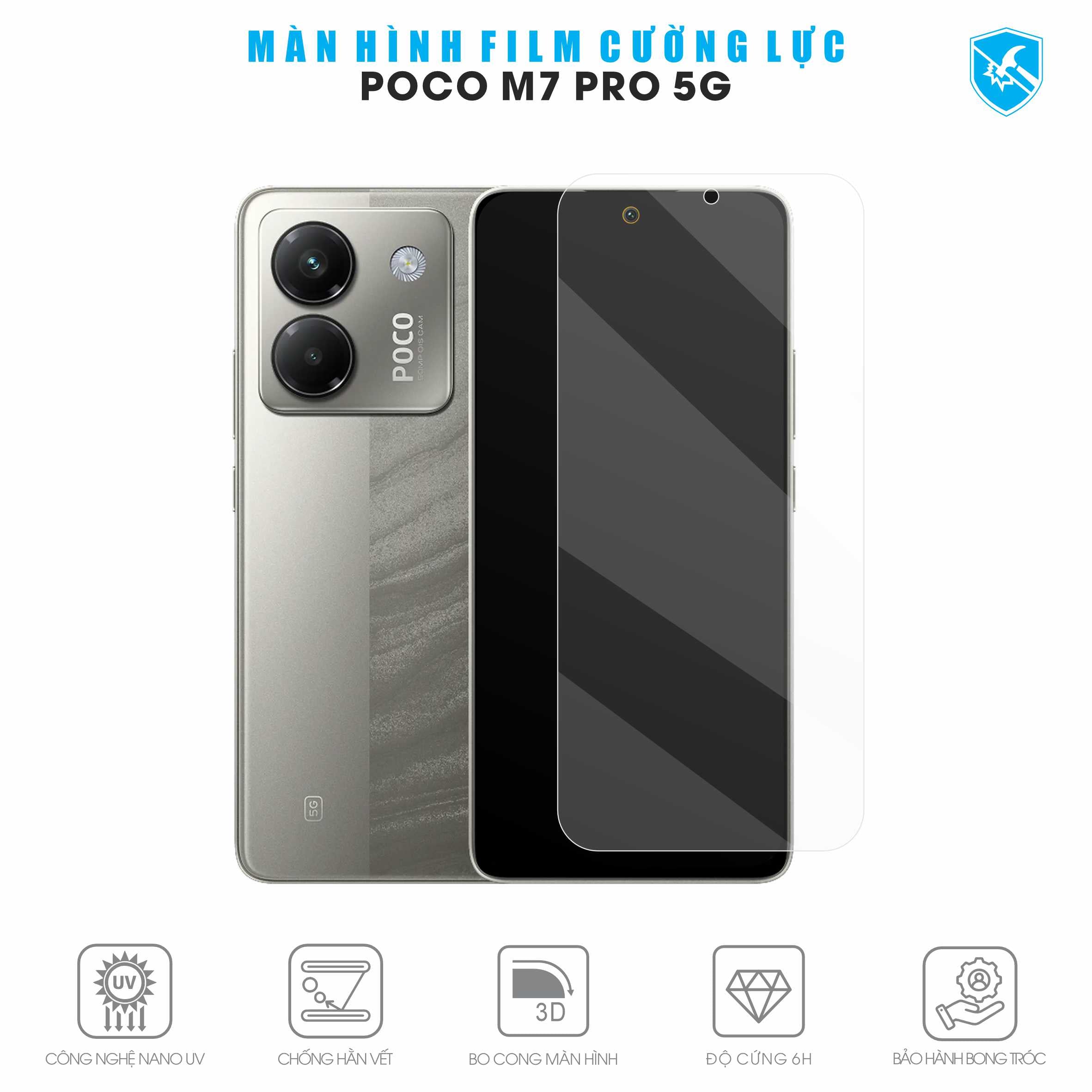 Dán Film Cường Lực Poco M7 Pro 5G Full Màn Hình