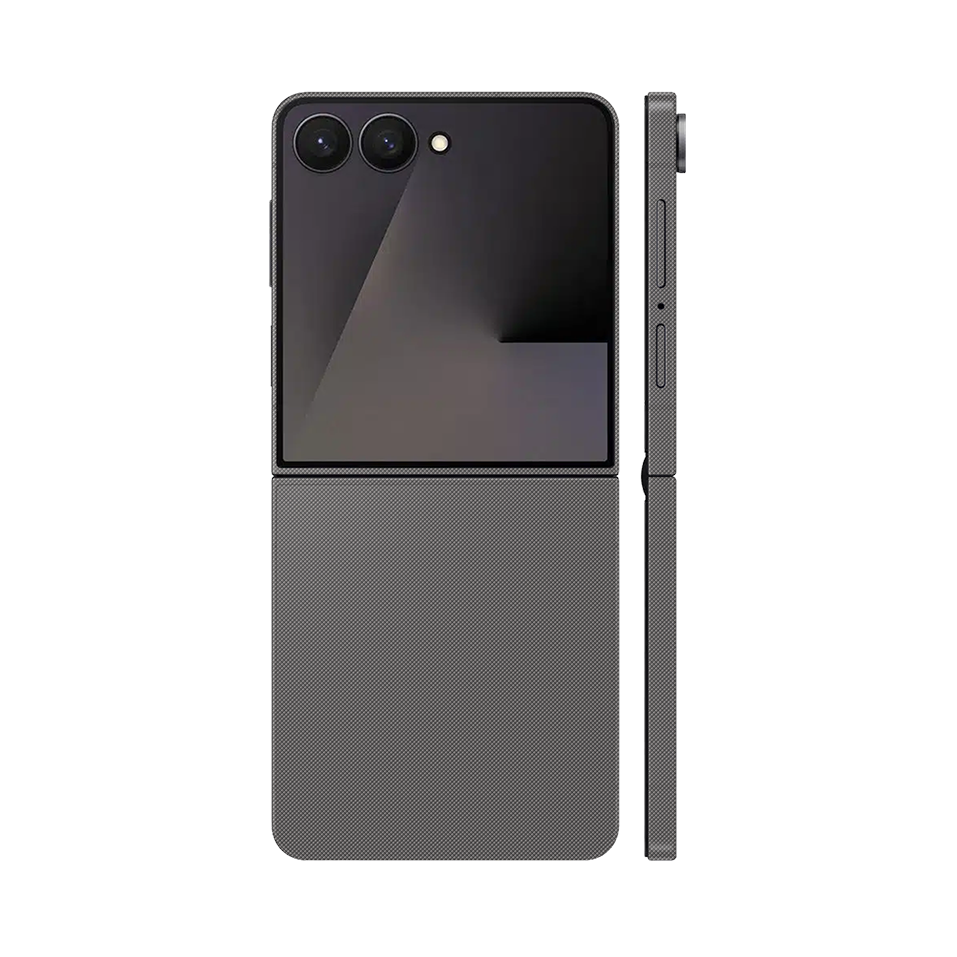 Miếng Dán Da Samsung Z Flip 7 Vân Fabic Xám