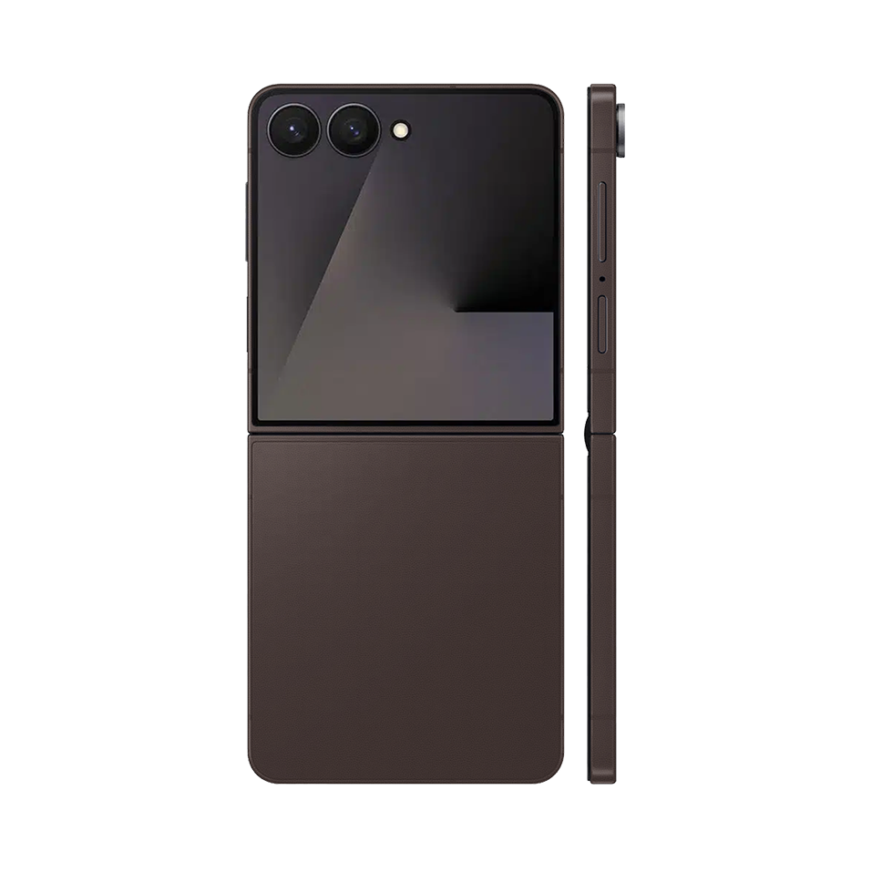 Miếng Dán Da Samsung Z Flip 7 Vân Aran Nâu Đậm