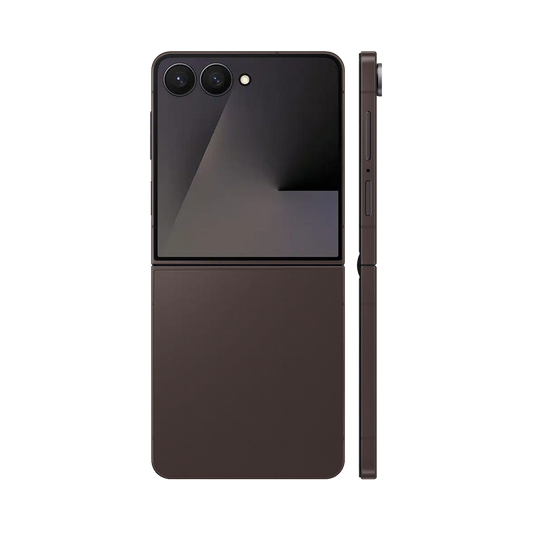 Miếng Dán Da Samsung Z Flip 7 Vân Aran Nâu Đậm