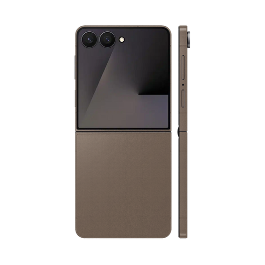 Miếng Dán Da Samsung Z Flip 7 Vân Aran Nâu Kaki