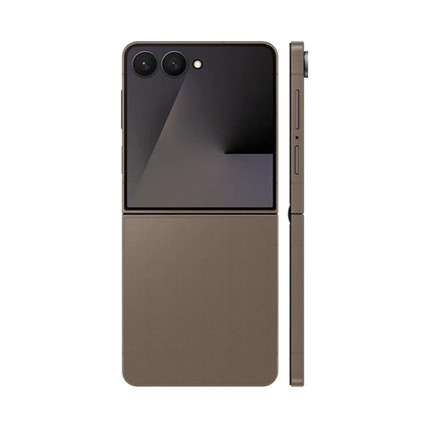 Miếng Dán Da Samsung Z Flip 7 Vân Aran Nâu Kaki