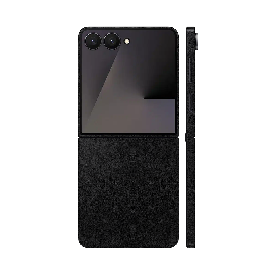 Miếng Dán Da Samsung Z Flip 7 Vân Nappa Đen