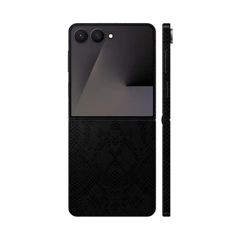 Miếng Dán Da Samsung Z Flip 7 Vân Rắn Đen
