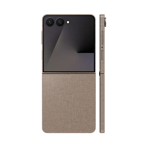 Miếng Dán Da Samsung Z Flip 7 Vân Vải Kaki